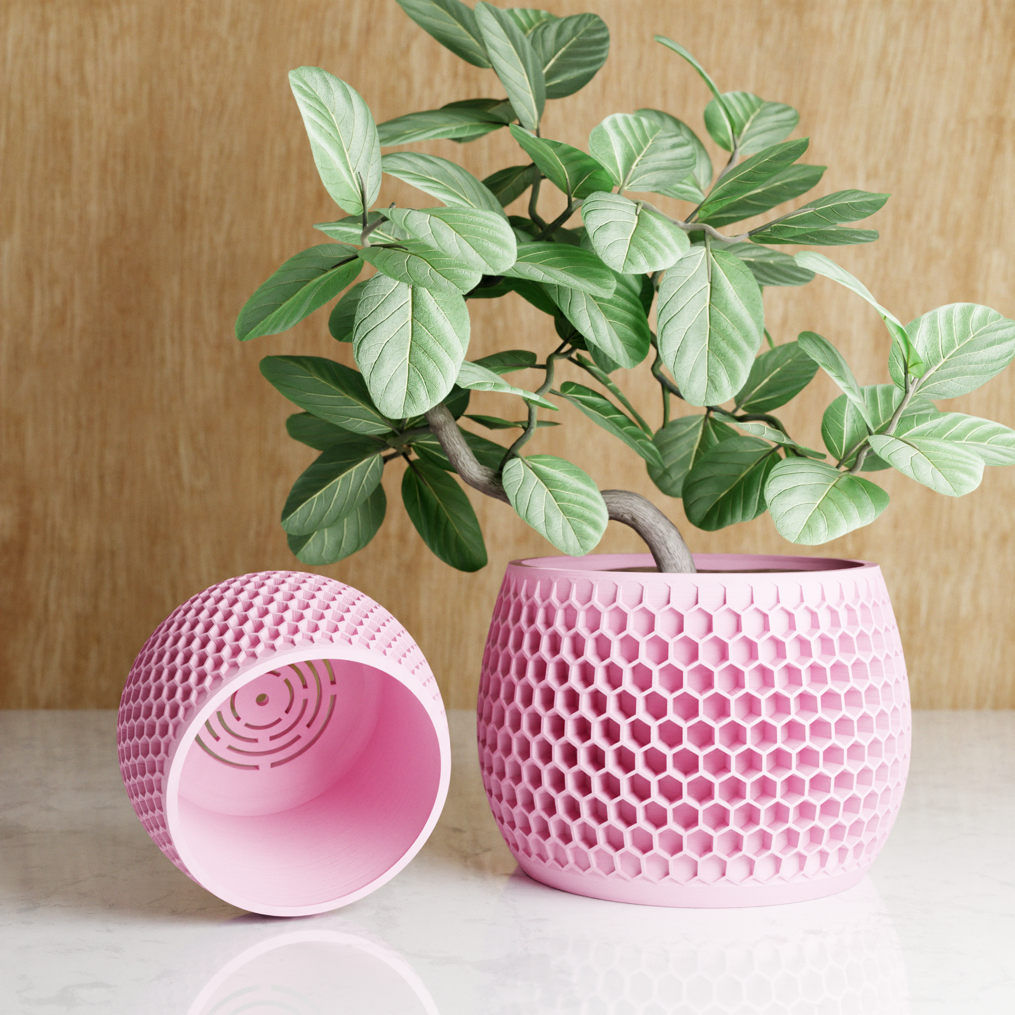 Honeycomb Planter in pink