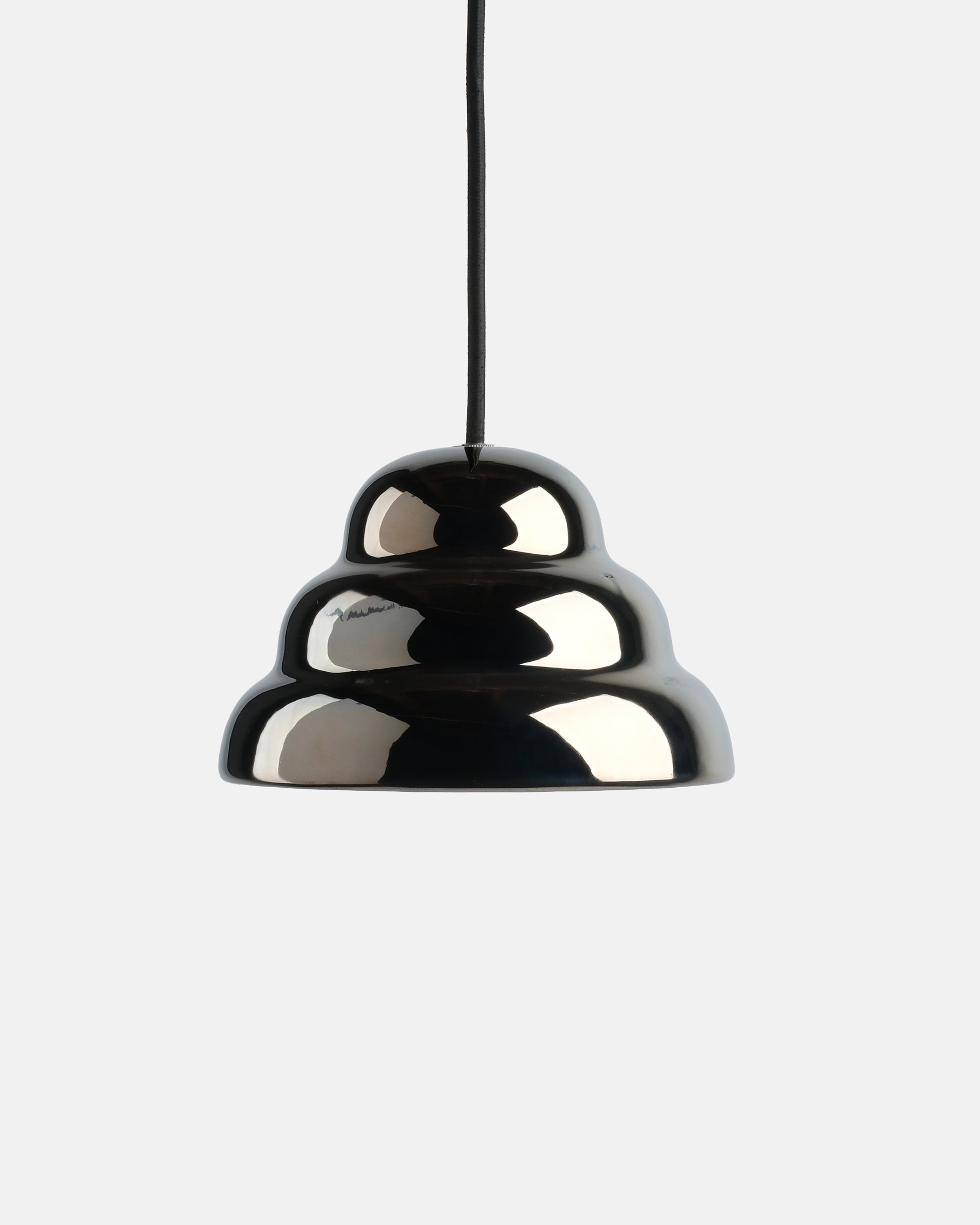 chrome ripple flush pendant in a powder room