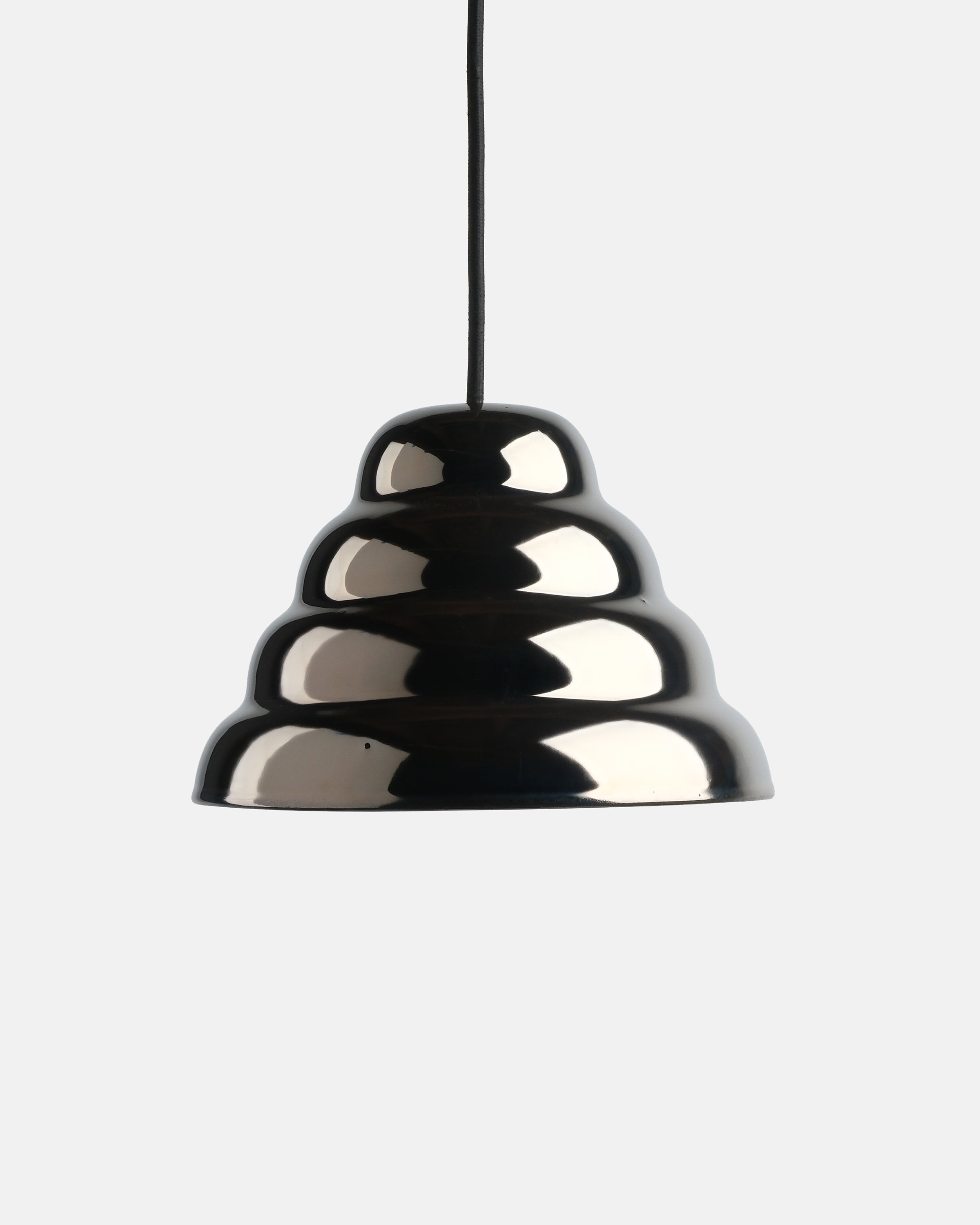 chrome ripple ceiling pendant in an entryway