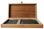 Laguiole 6 Piece Steak Knife Set, Platine Stainless Steel in Wood Presentation Box