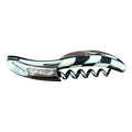 Laguiole checkerboard corkscrew with ebony and bone handle on a white background