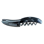 Laguiole DeLuxe No. 9 buffalo horn corkscrew with dark handle on a white background