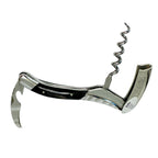 Corkscrew opened with the spiral raised and the horn handle below