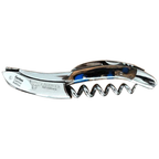 Laguiole blue cactus corkscrew with cobalt flecked handle on a white background