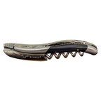 Laguiole DeLuxe No. 7 ebony corkscrew with worked steel spine on a white background
