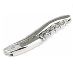 Mirror polished corkscrew angled to show its curved handle