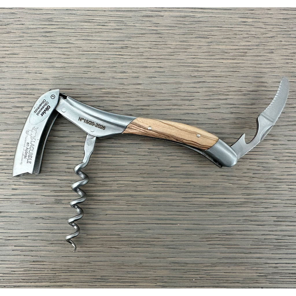 Corkscrew opened with the spiral and lever extended