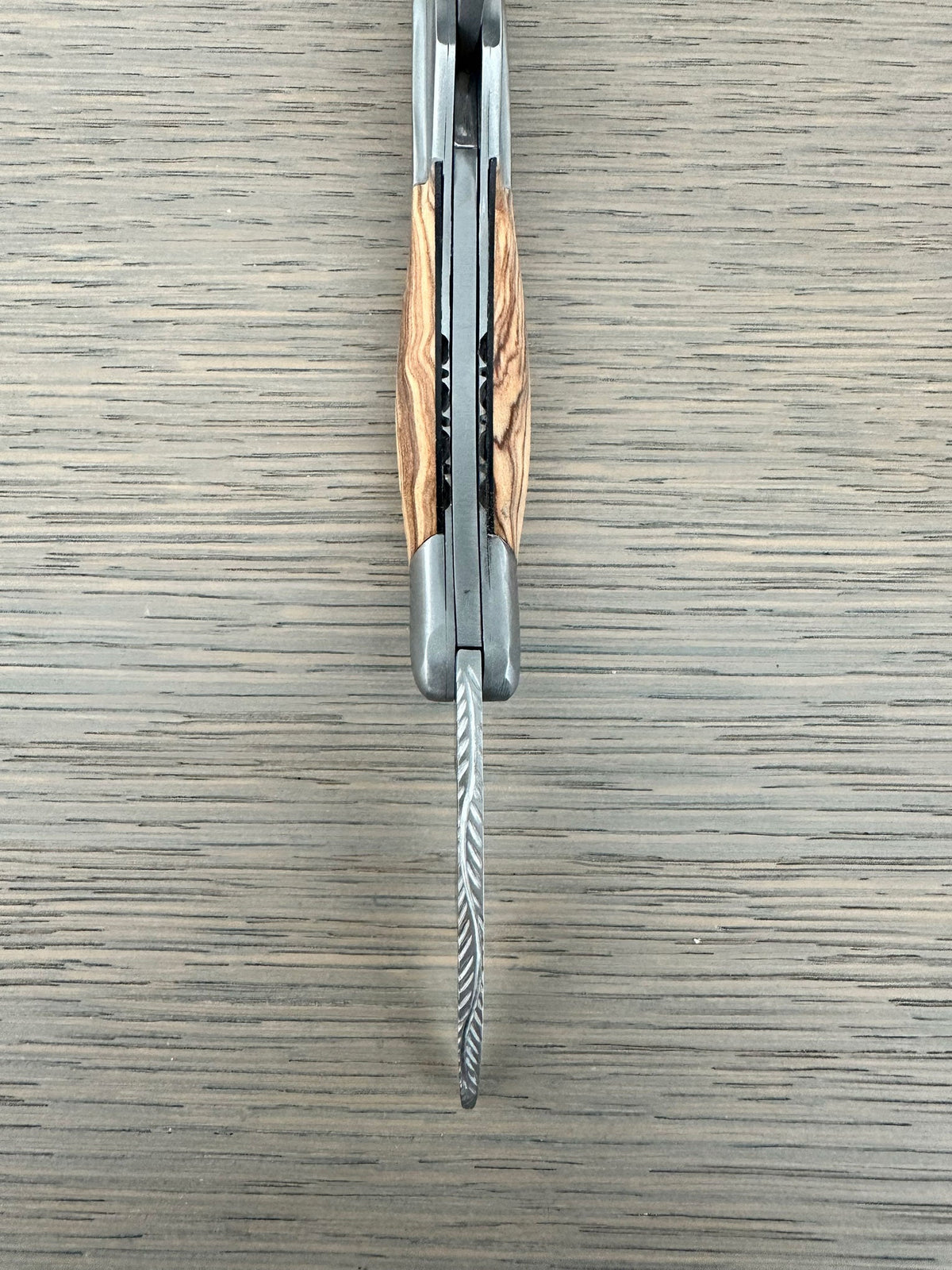 Corkscrew held upright with the spiral pointing down