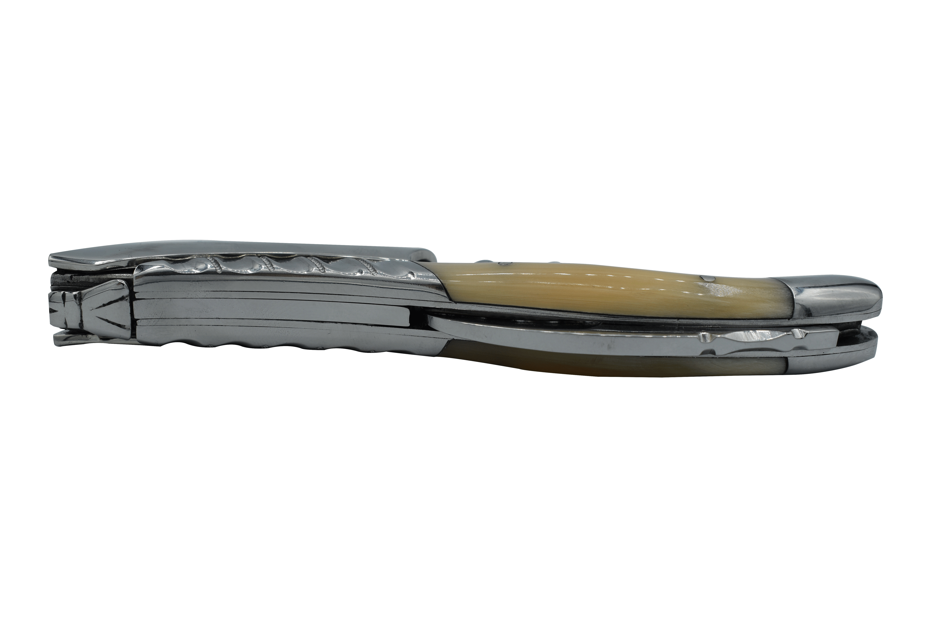 Folded corkscrew seen from the side showing the twisted bolster