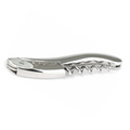Laguiole polished steel corkscrew folded on a white background