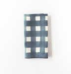 Blue Cross-Hatch Linen Napkins