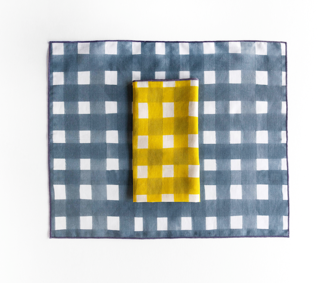 Blue Cross Hatch Placemat