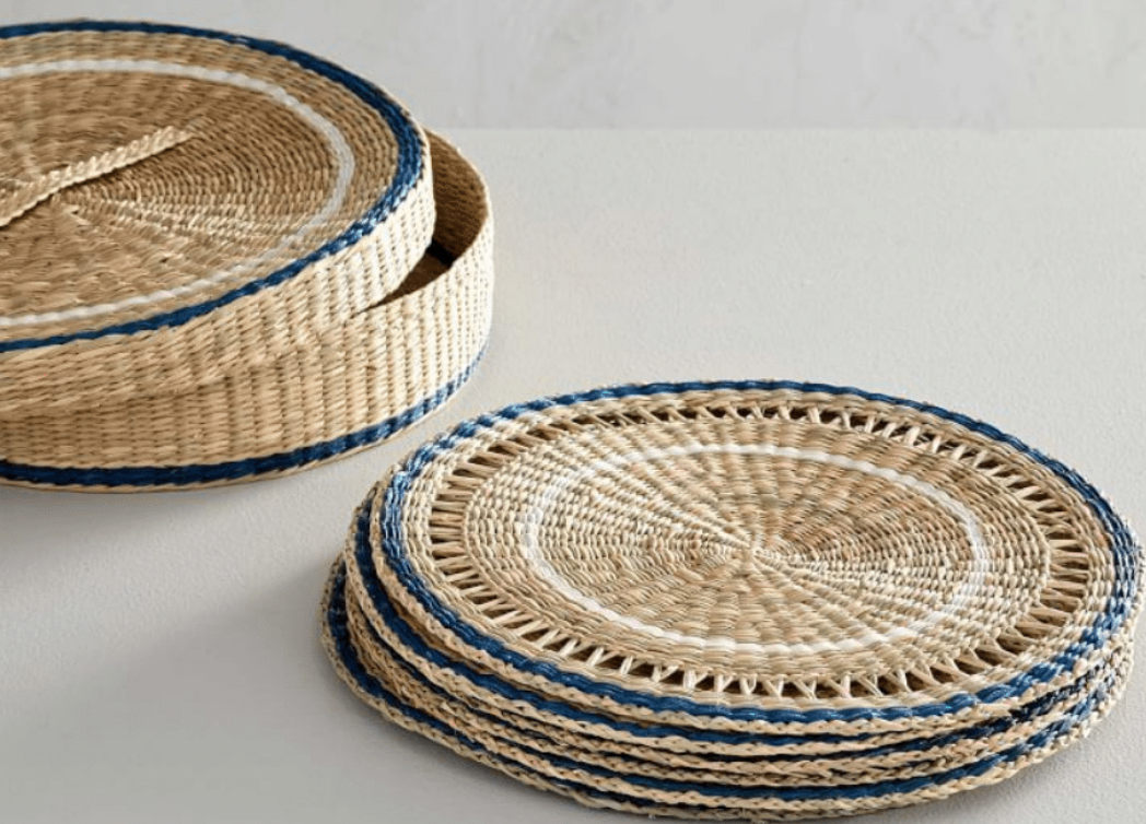 Seagrass Blue Placemats, Set of 6