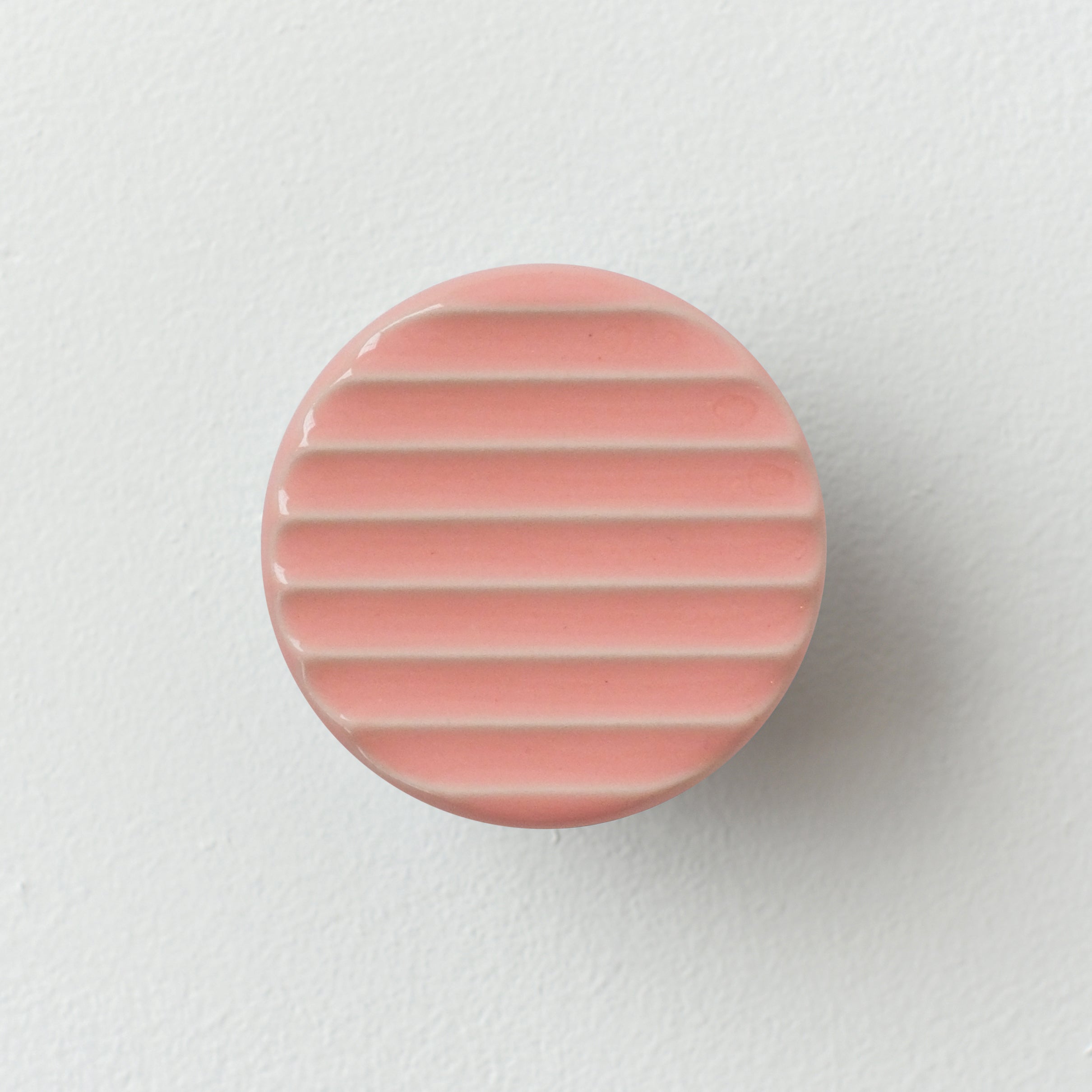 handmade ceramic coat hook with fluted ridges