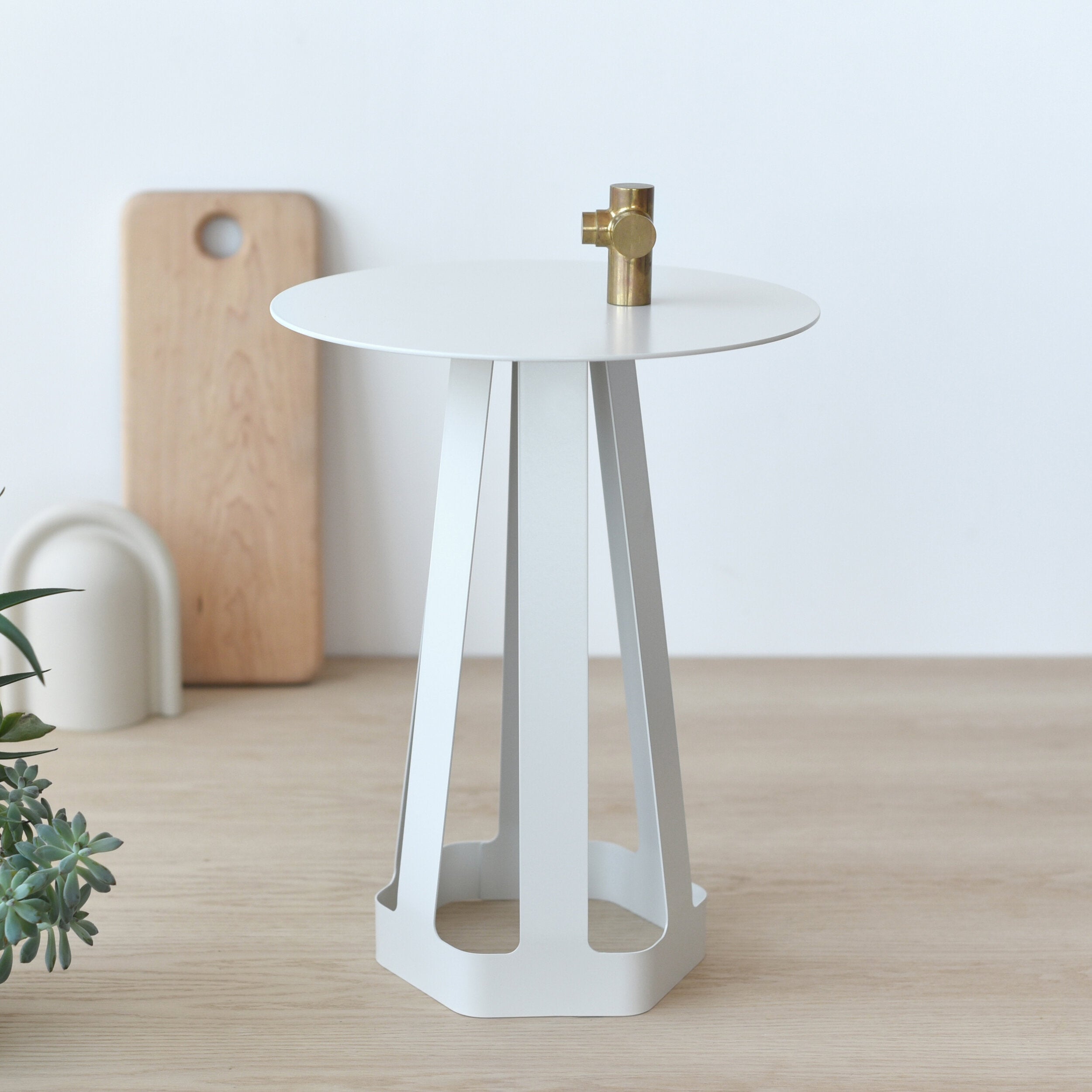 compact hexagonal side table by Misewell