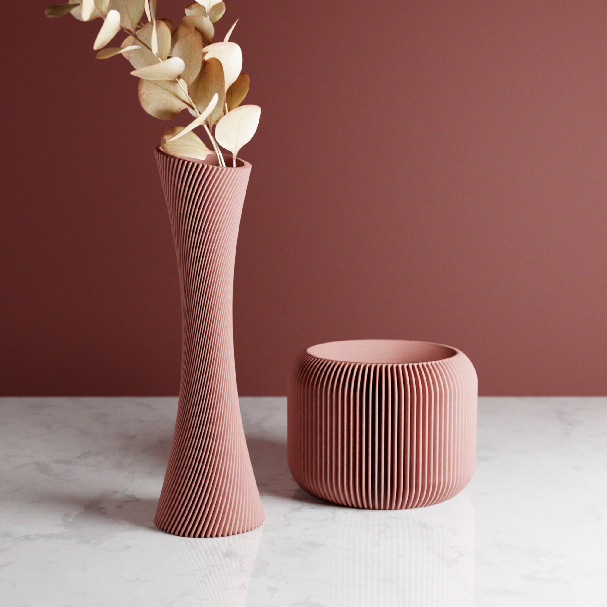 Spiral Rose Vase from Modernized Pottery