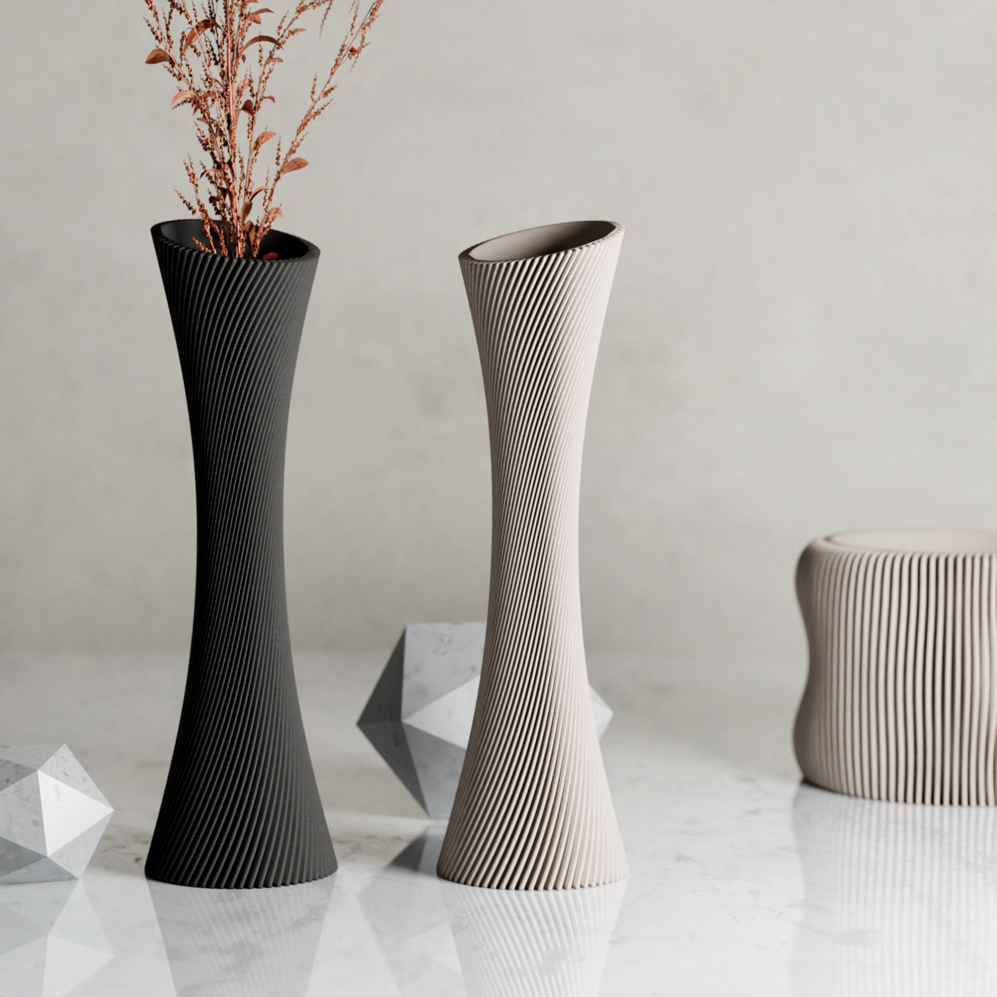 Spiral Rose Vase from Modernized Pottery