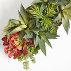 Rectangular Artificial Succulent Arrangement, Gray Planter