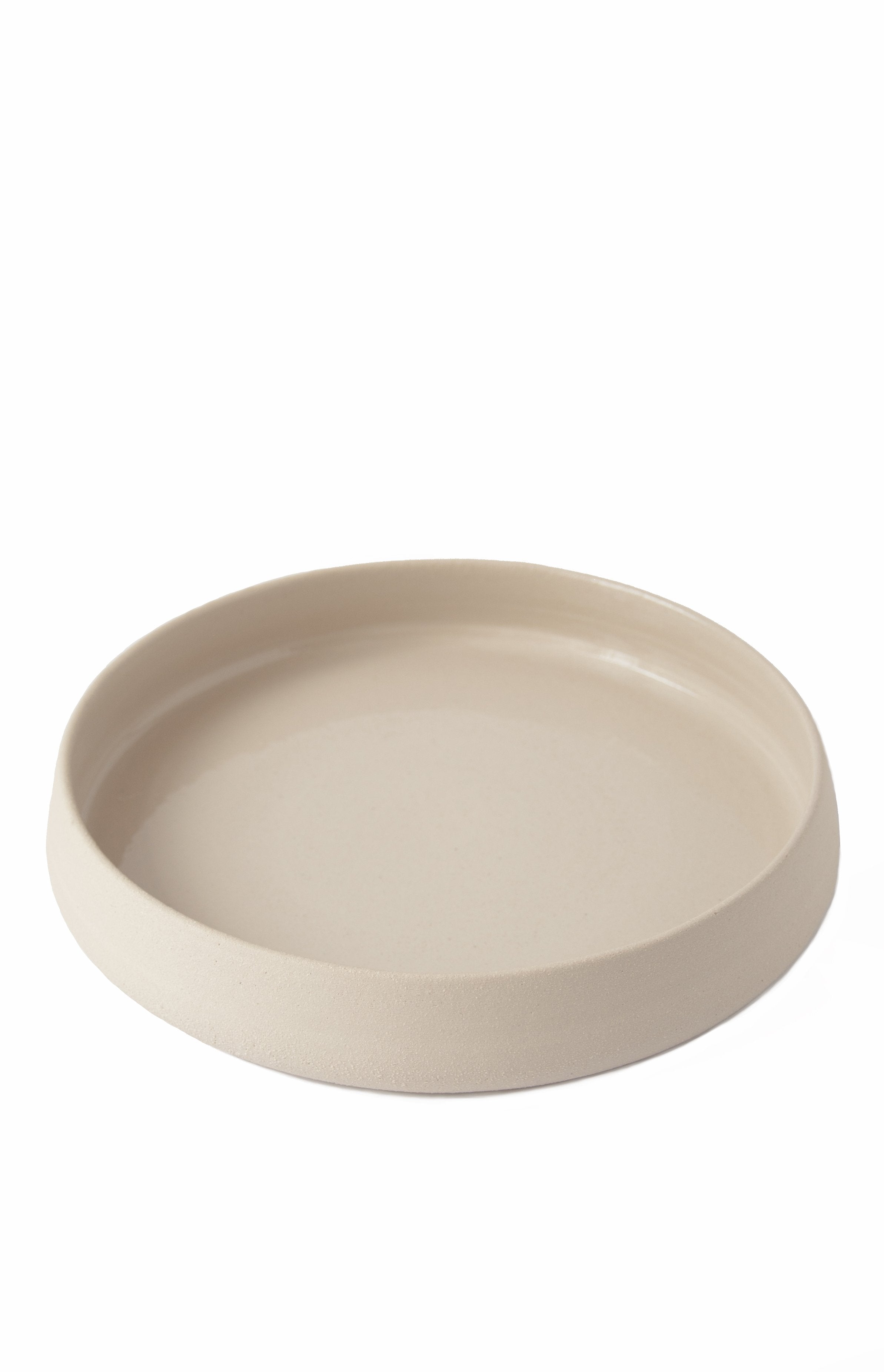 Handmade Stoneware Dinner Plates with High Sides and Transparent Glaze