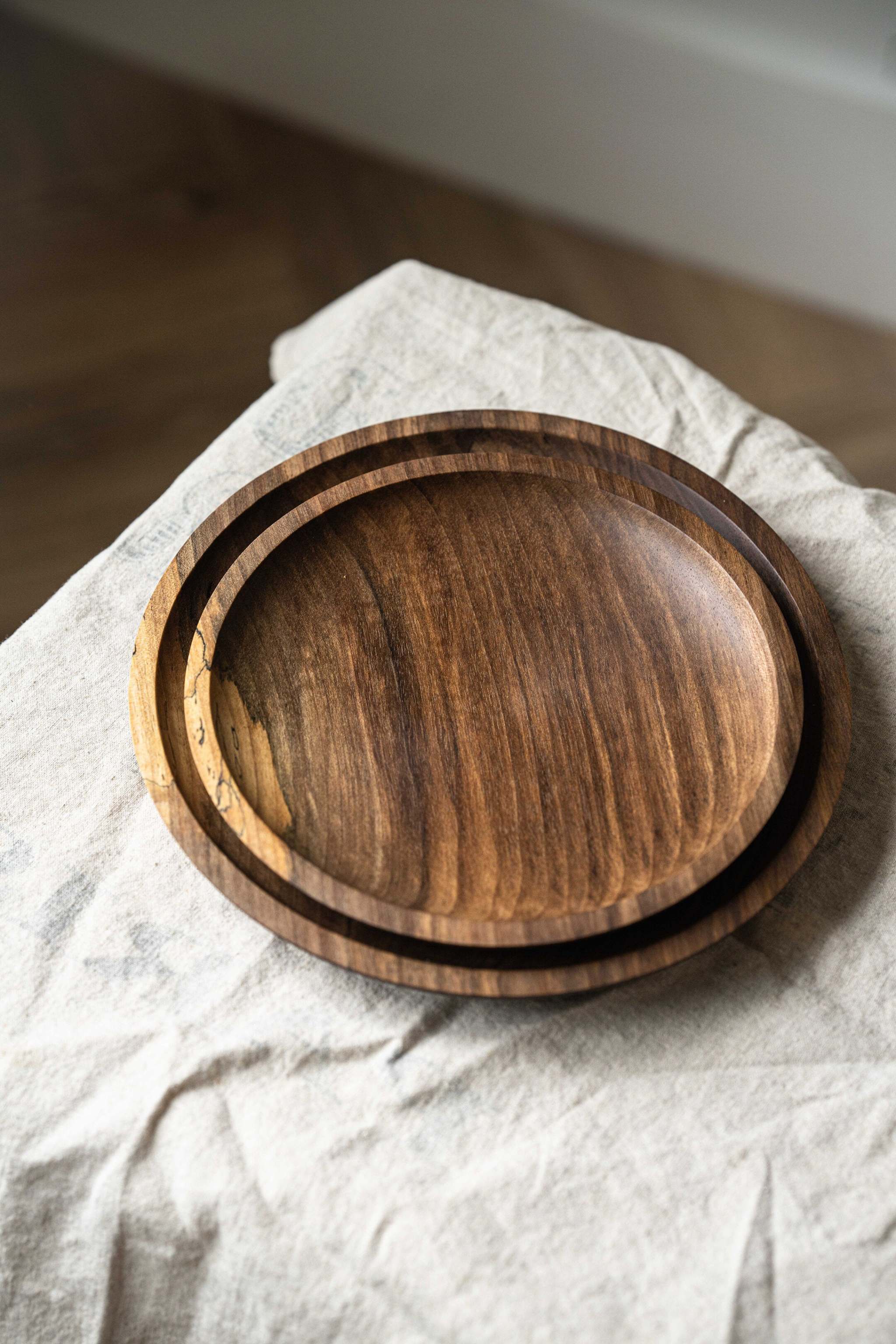 Hand Carved Wooden Plate