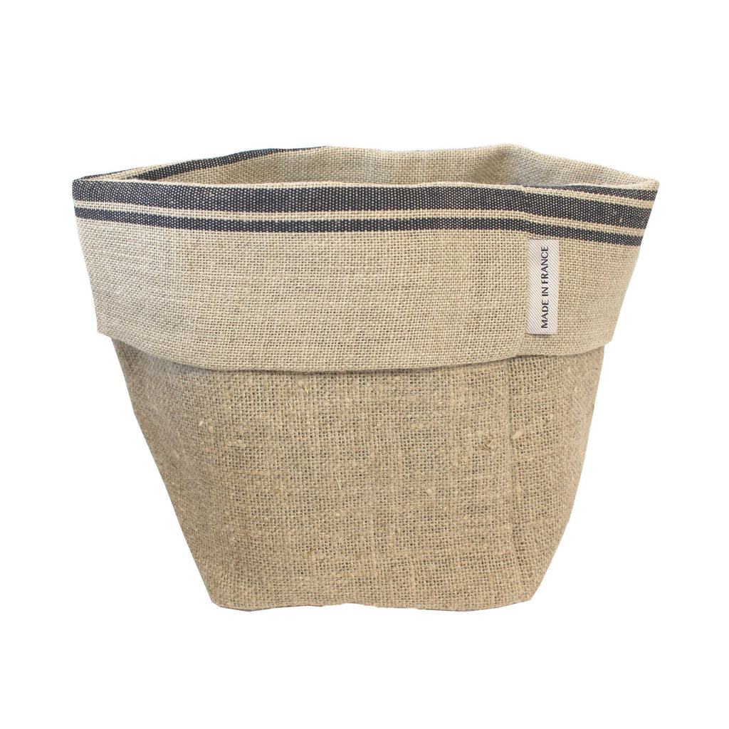 Thieffry Belgian Linen Bread Basket, Black