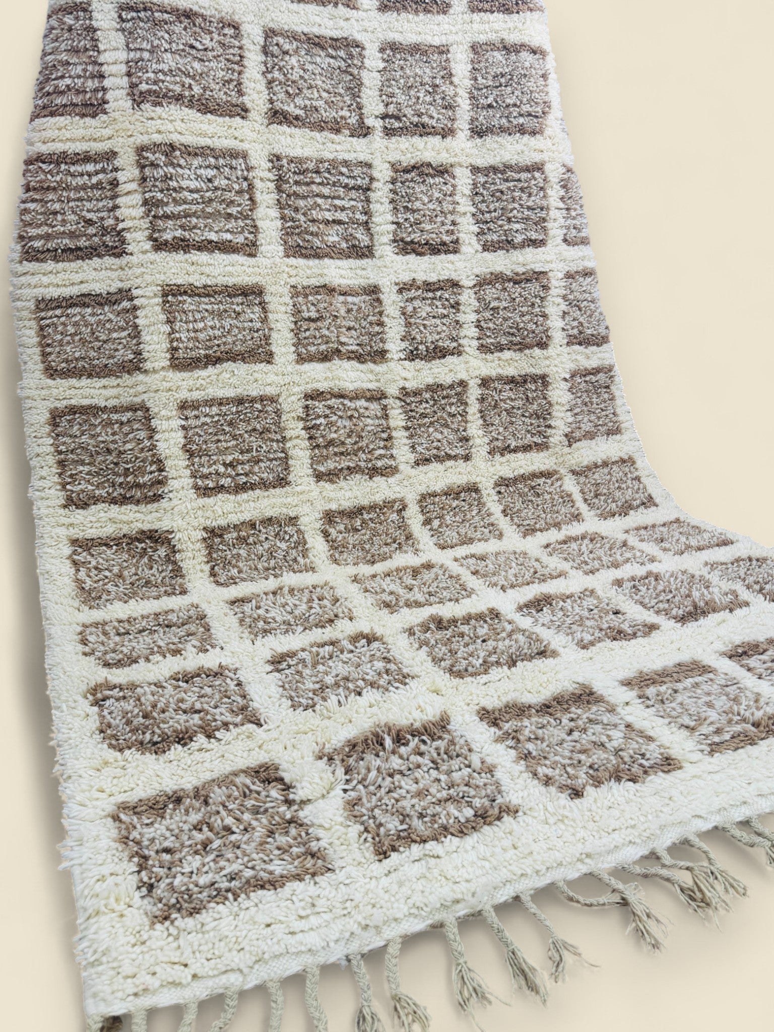 Tilila Moroccan Berber Rug – Handwoven Wool Checkered Design
