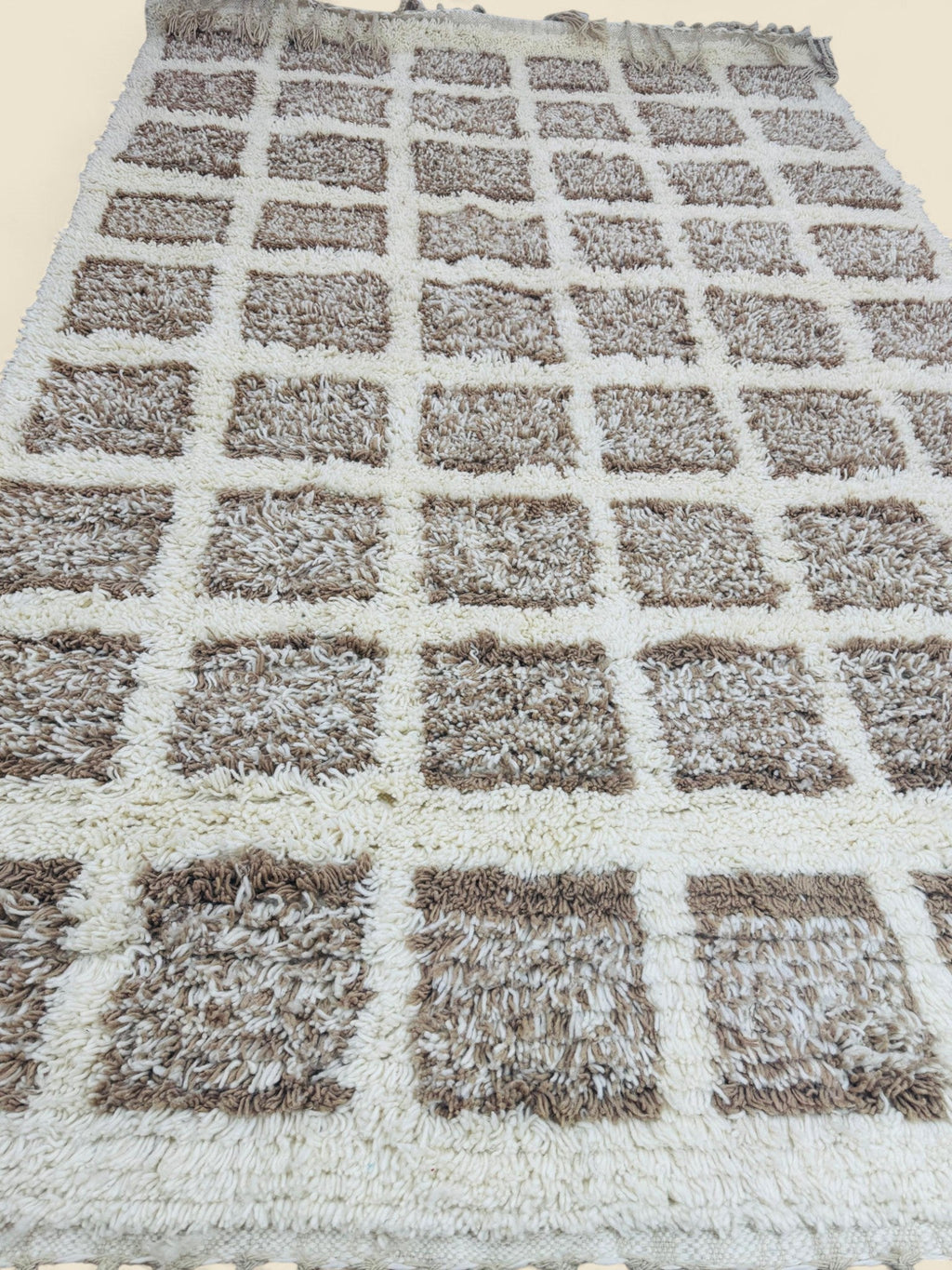 Tilila Moroccan Berber Rug – Handwoven Wool Checkered Design