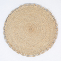 Metallic Aura placemat, Woven raffia tabletop