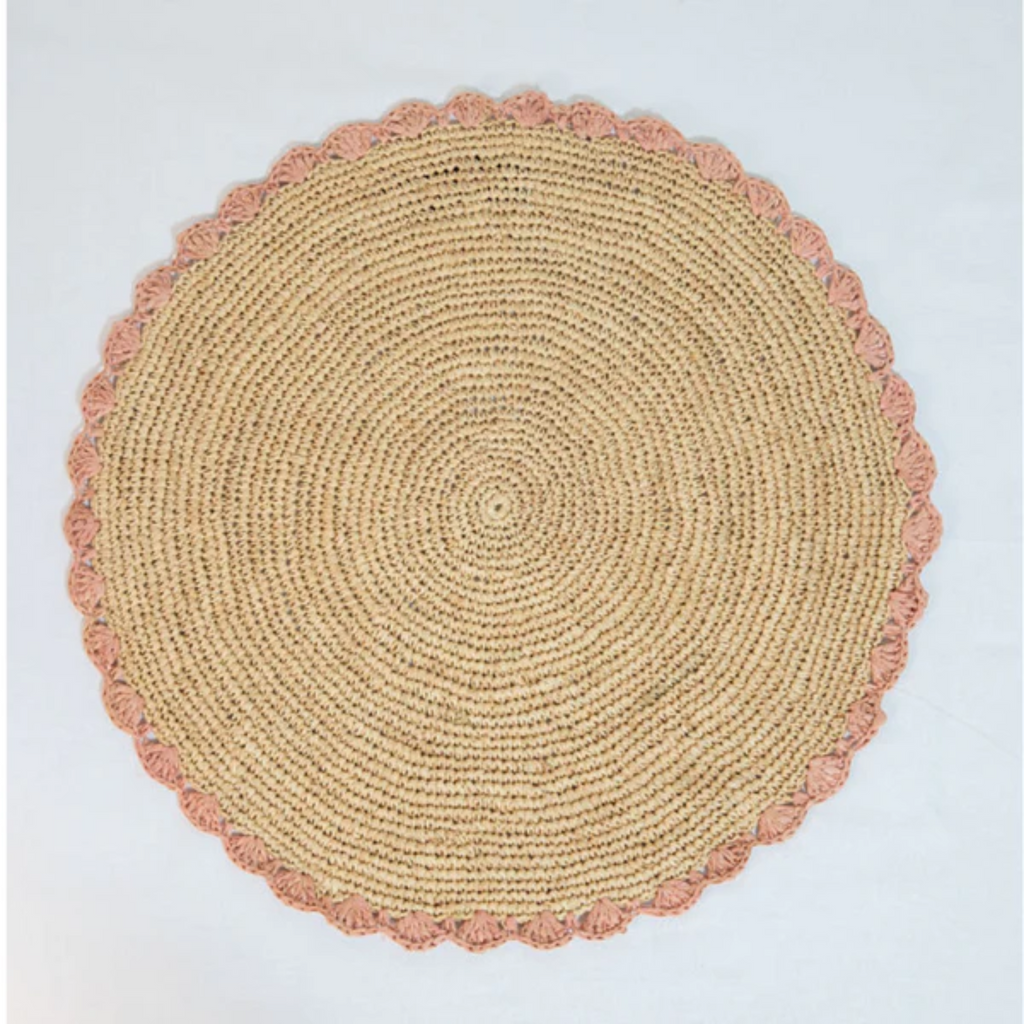 Aura Pink Edge Raffia Placemat