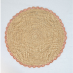 Aura Pink Edge Raffia Placemat