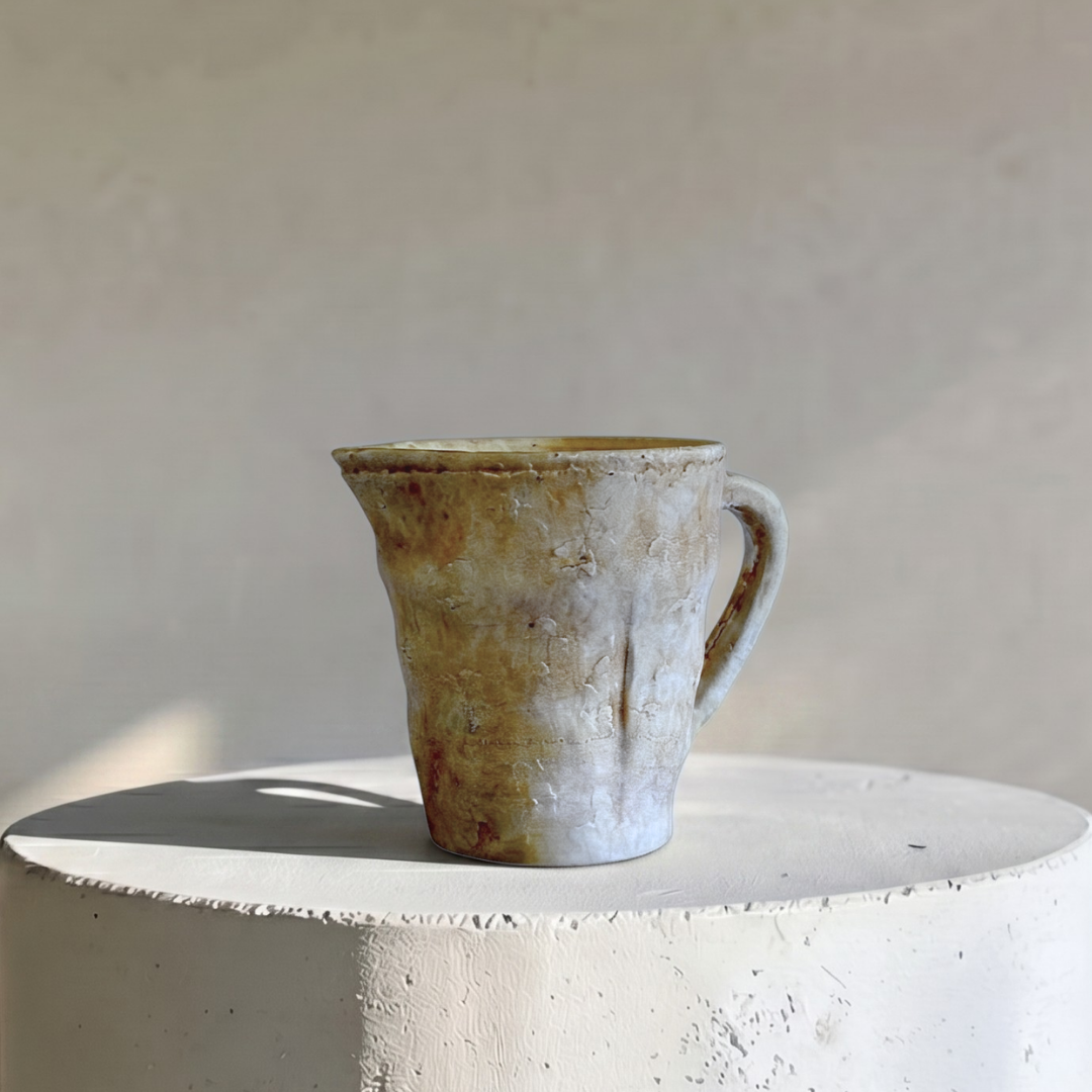 Valencia Carafe-Style Cement Planter, Hand-Painted in Aged White or Aged Terracotta, 8.5"D x 7"H