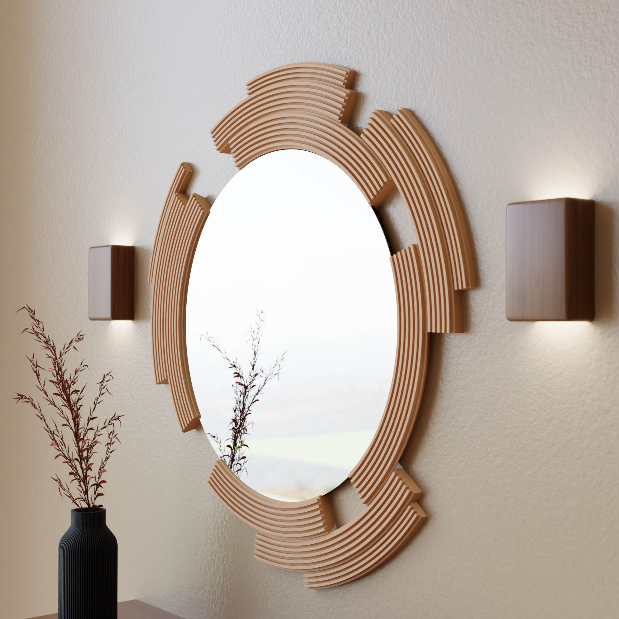 Sculpt Mirror from Modernized Pottery