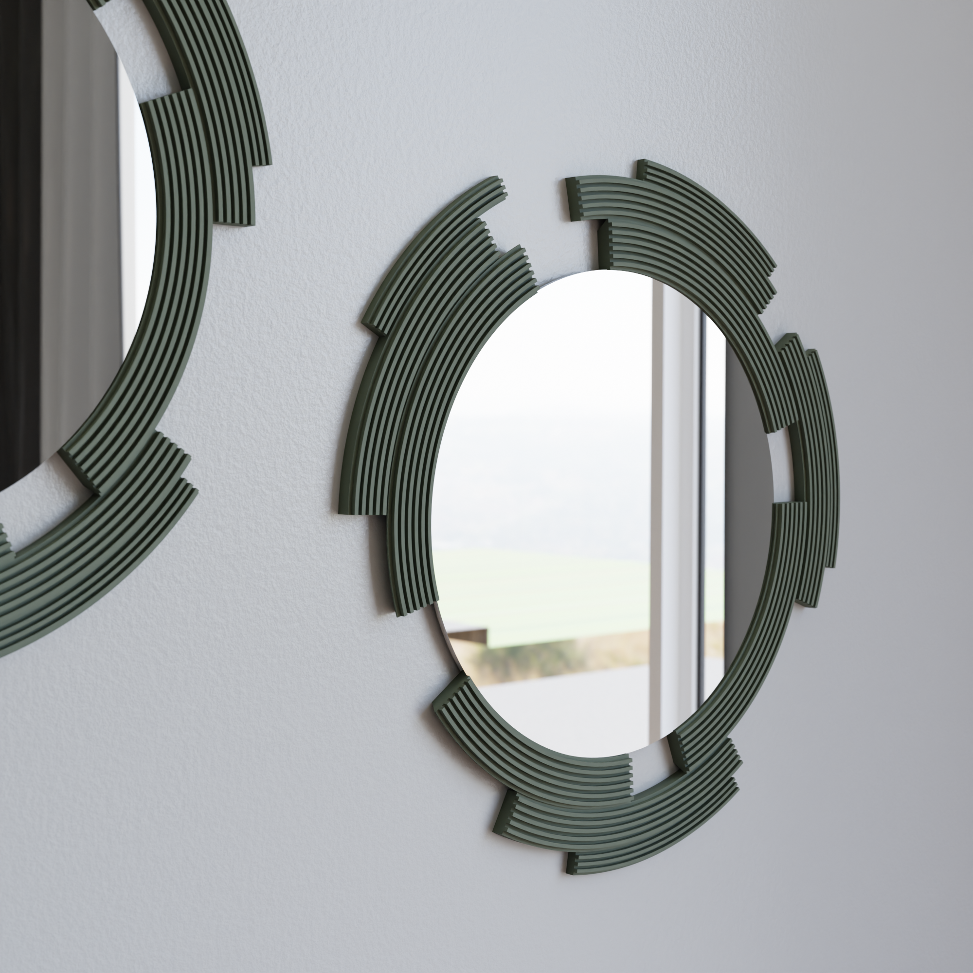 Sculpt Mirror from Modernized Pottery
