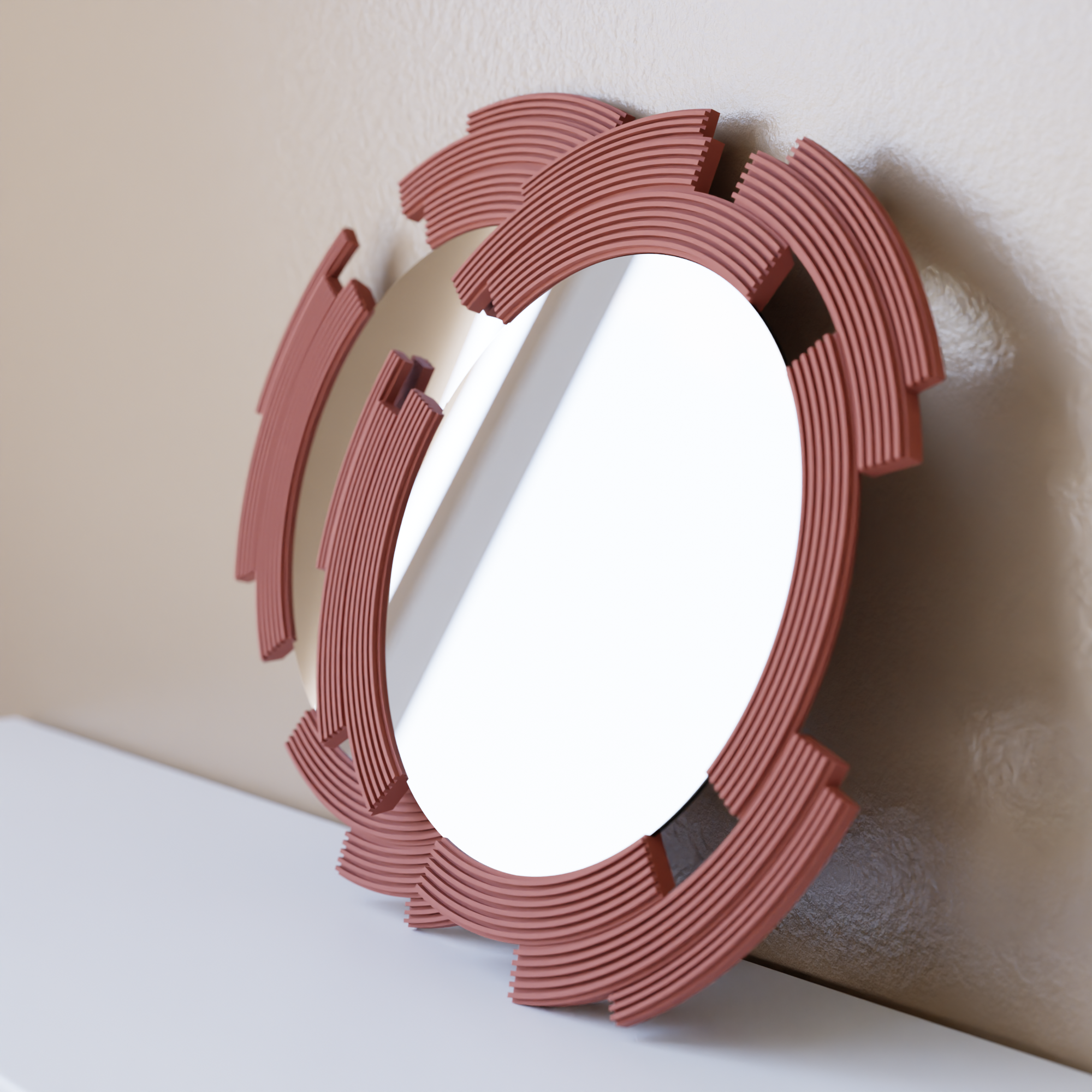 Sculpt Mirror from Modernized Pottery