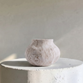 Medina, Terracotta Planter, Hand-painted in Antique White, 8.6"D x 5.7"H