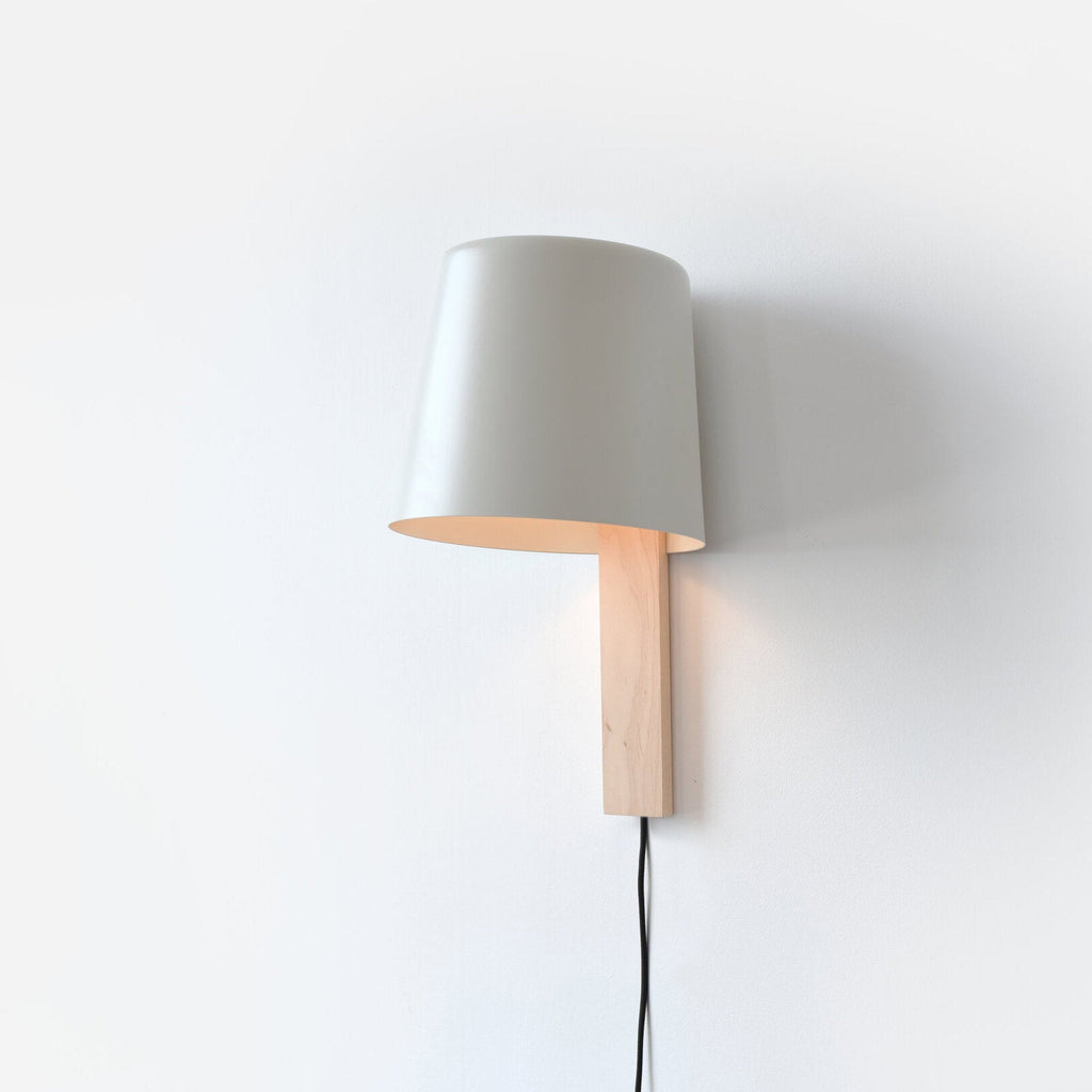 Pilot Sconce hand-spun aluminum shade close-up