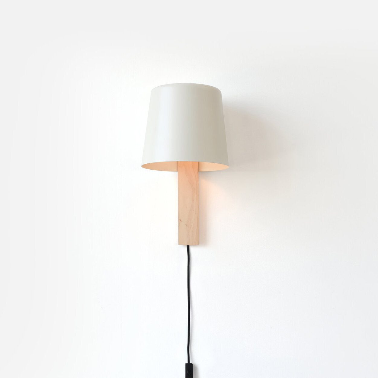 Pilot Sconce turned maple neck and ceramic plate