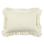 Anita Linen Solid Throw Pillow Cover, Cream Ruffled