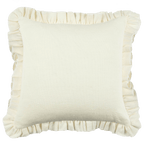 Anita Linen Solid Throw Pillow Cover, Cream Ruffled