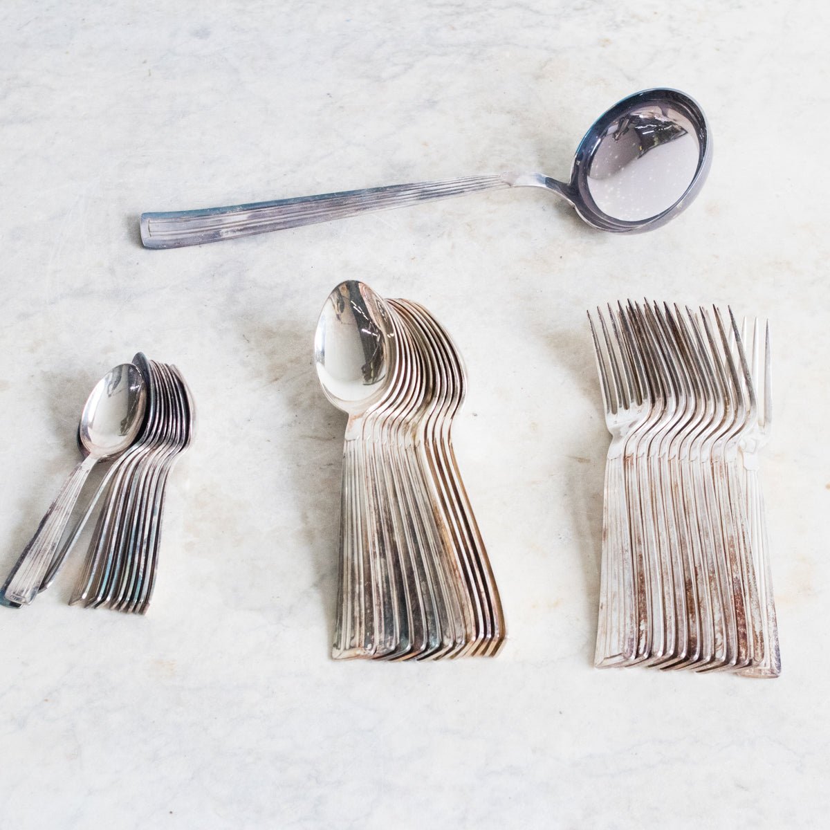 Art Deco Flatware Set Of 37 Pieces
