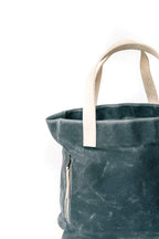 Charcoal Grey Wax Canvas Tote Bag - The Morning Person