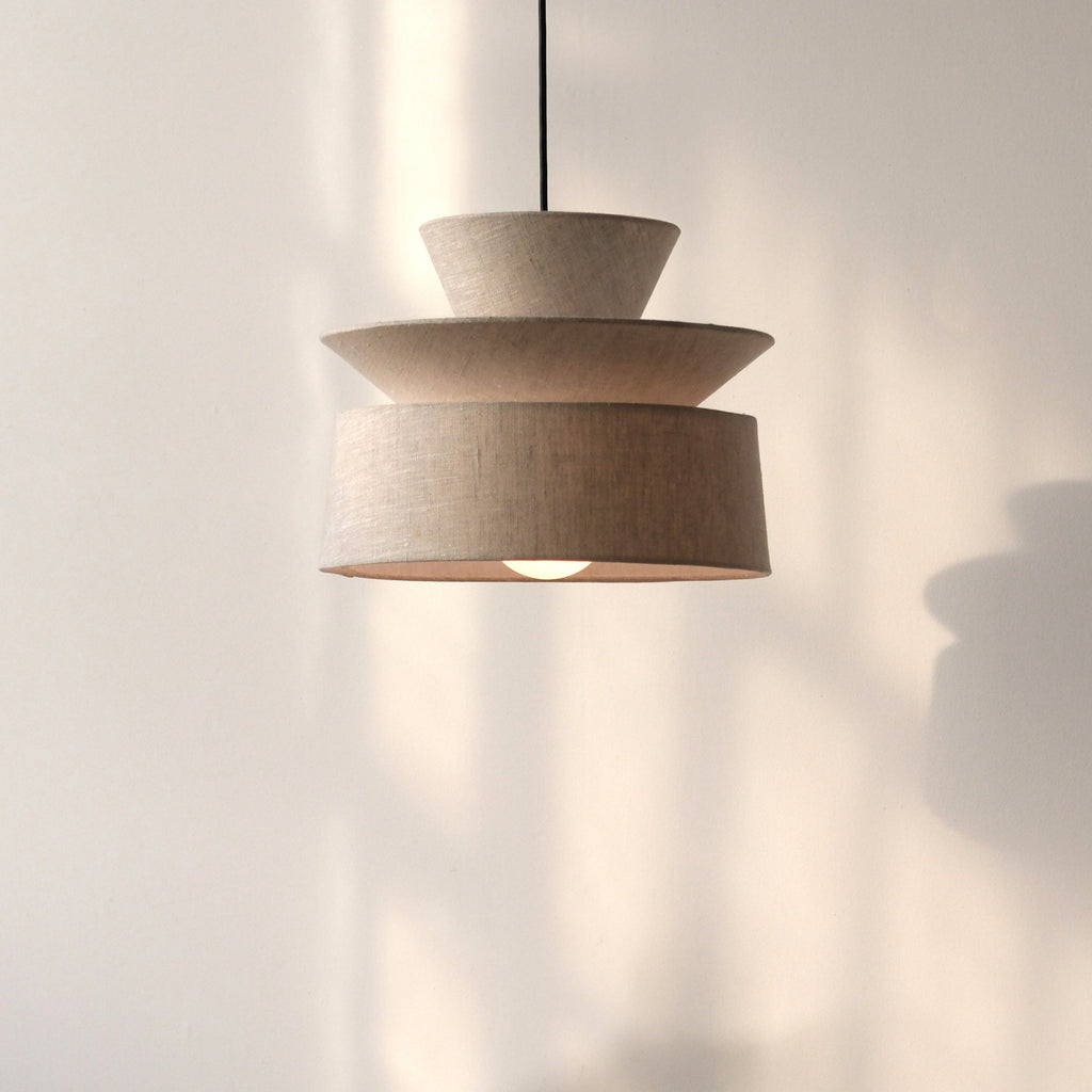 Lag Lamp layered cotton shade close-up detail