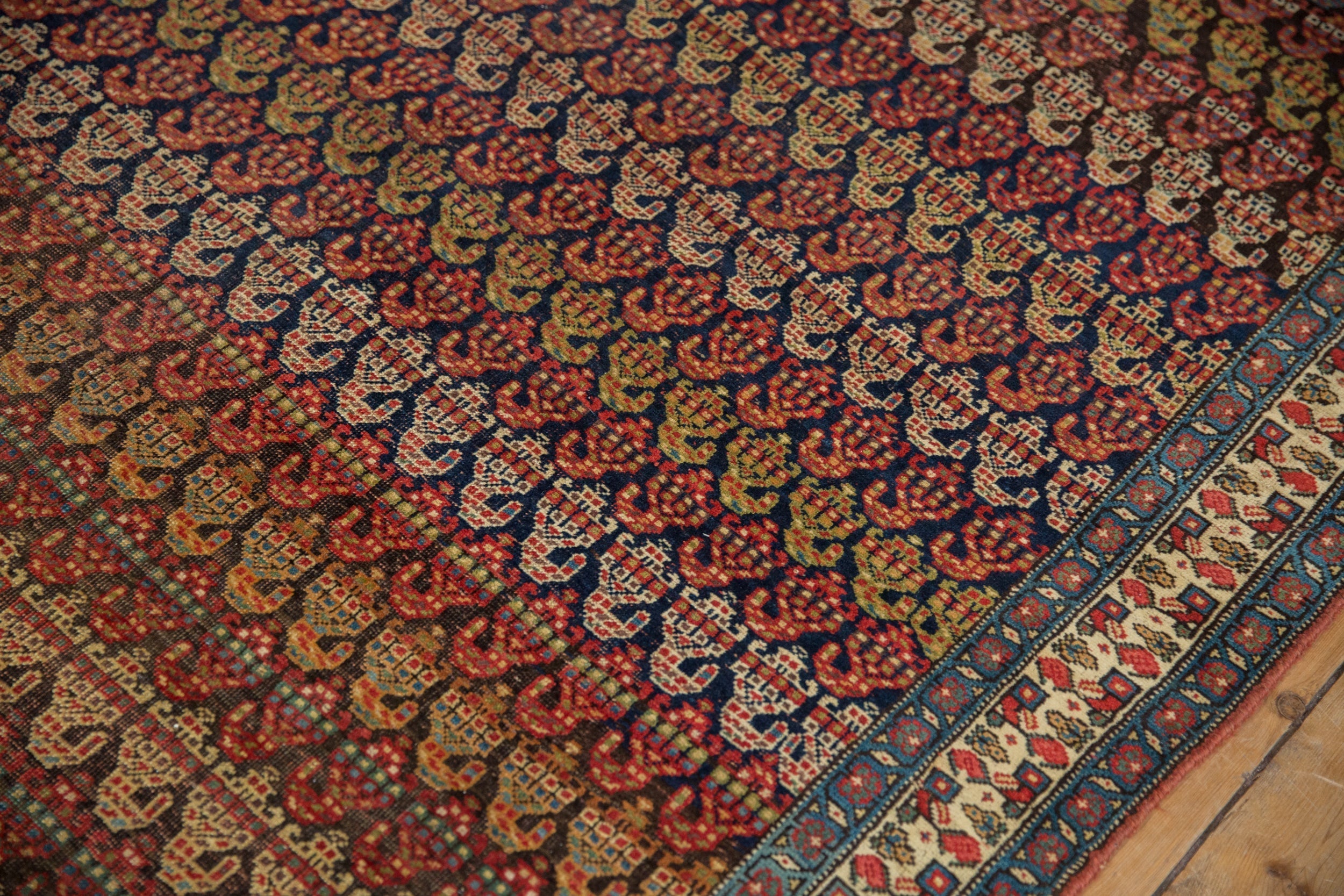 Back of the hand-knotted rug showing construction