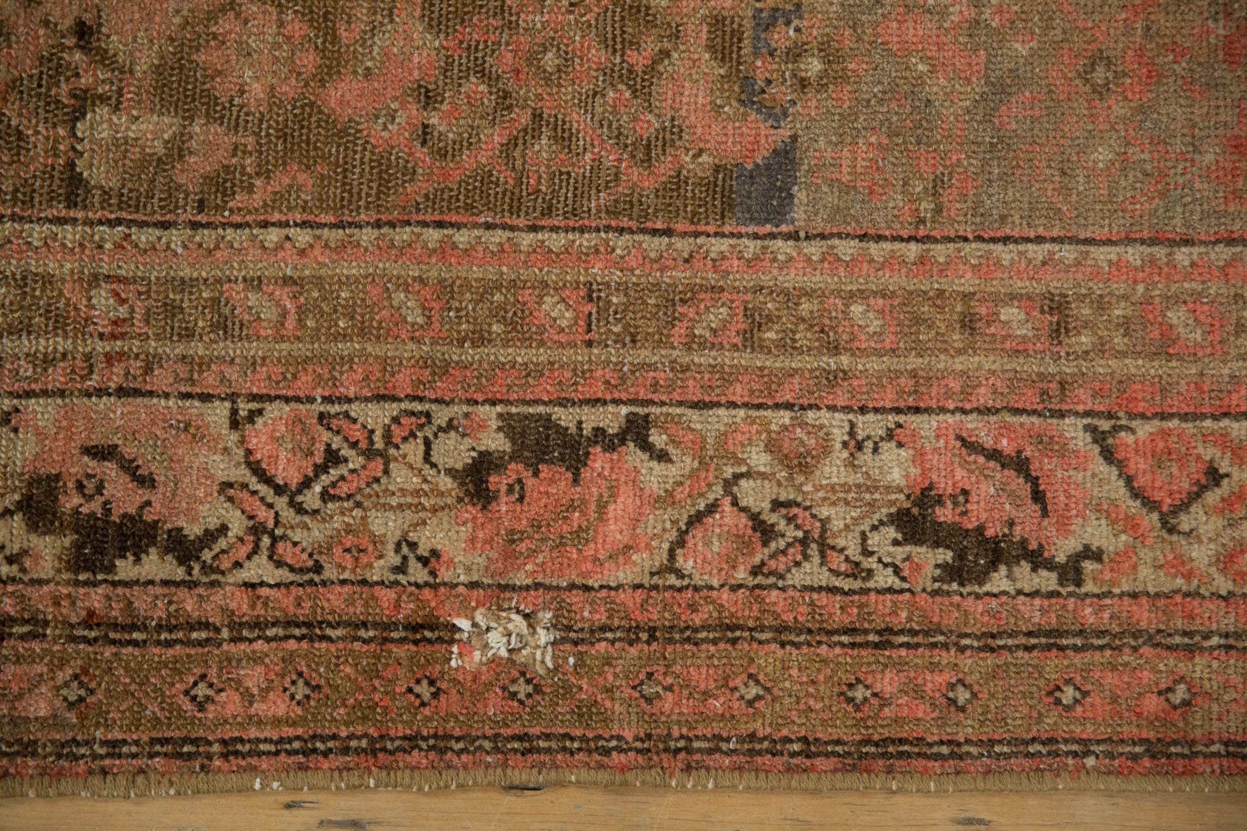 Vintage Distressed Malayer Carpet 7x16, hand-knotted one of a kind piece
