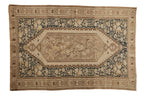 Antique Distressed Malayer Rug 4.5x6.5, hand-knotted one of a kind piece