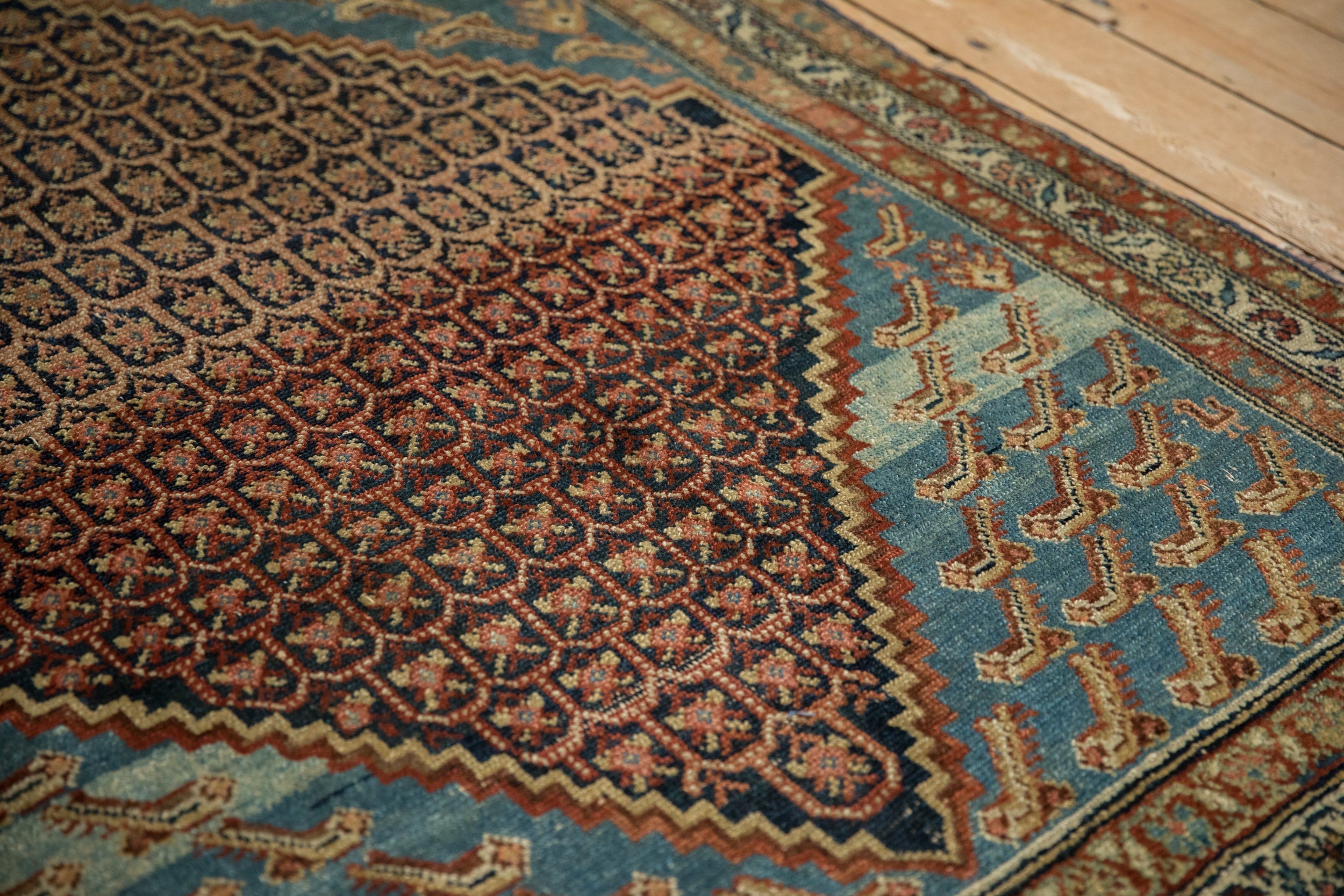 Back of the hand-knotted rug showing construction
