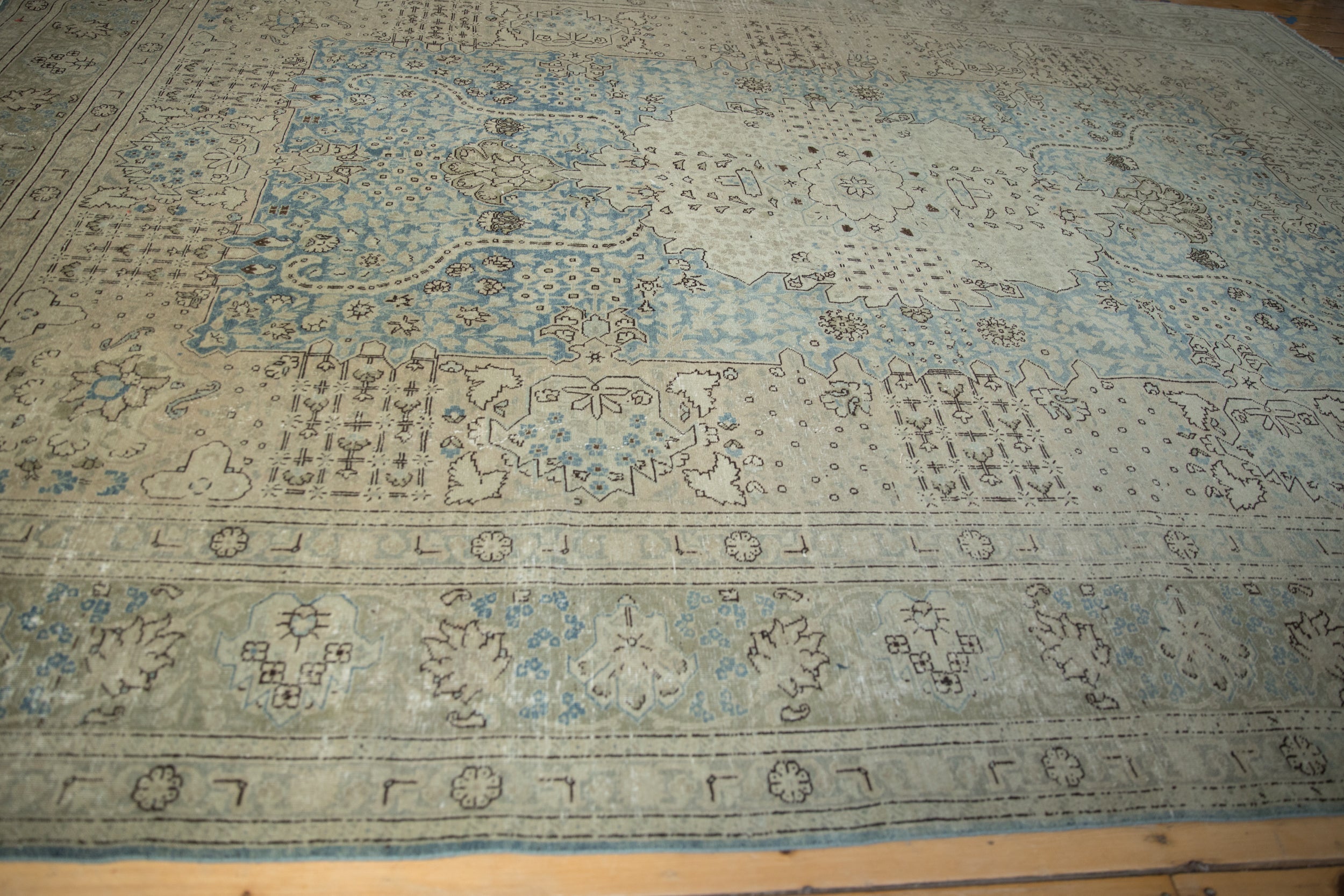 Back of the hand-knotted rug showing construction