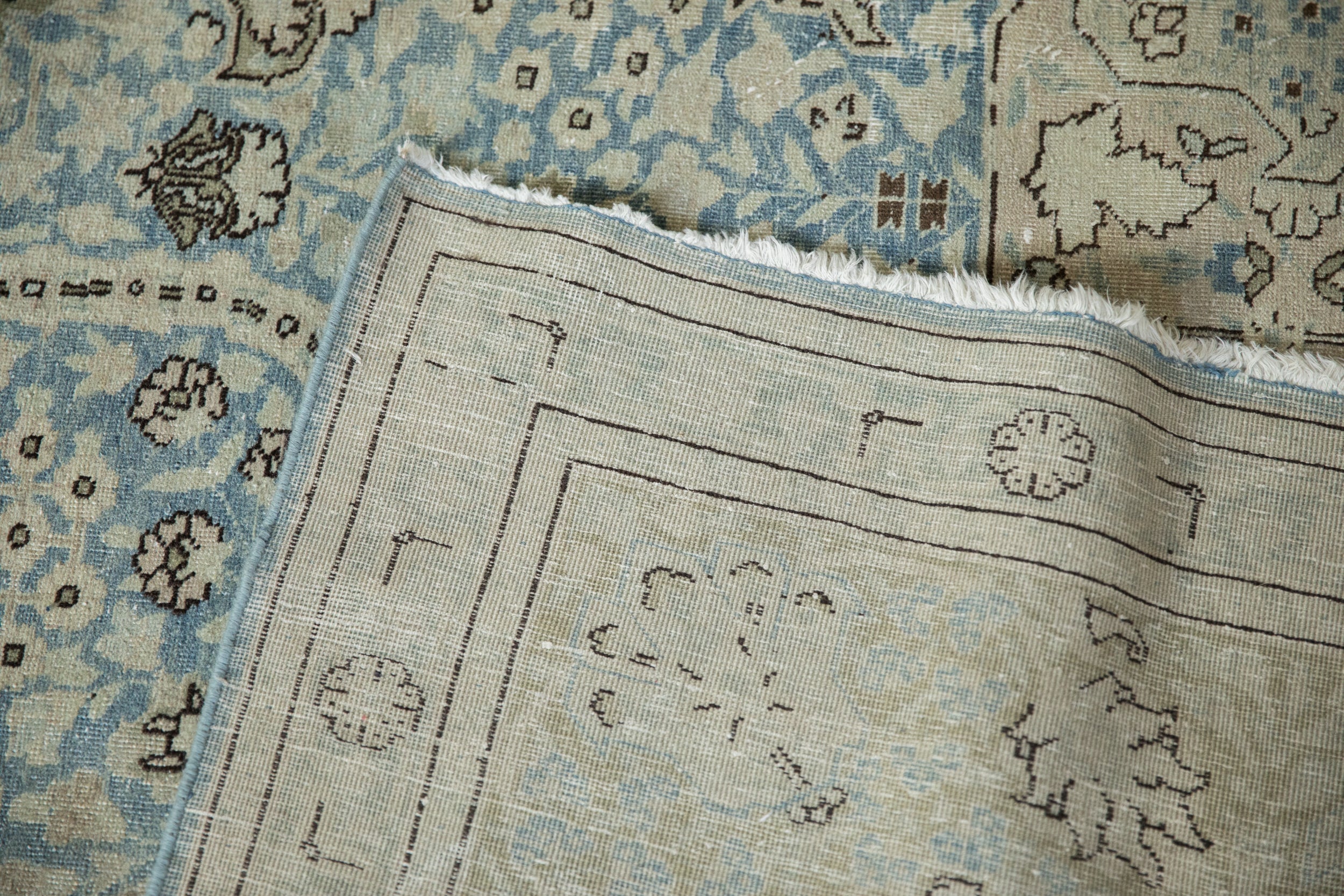 Vintage Distressed Tabriz Carpet 9x12.5, hand-knotted one of a kind piece