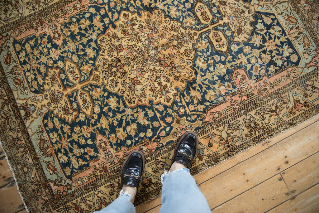 Full overhead view of Tea Washed Malayer rug 4.5x6