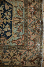 Back of the hand-knotted rug showing construction